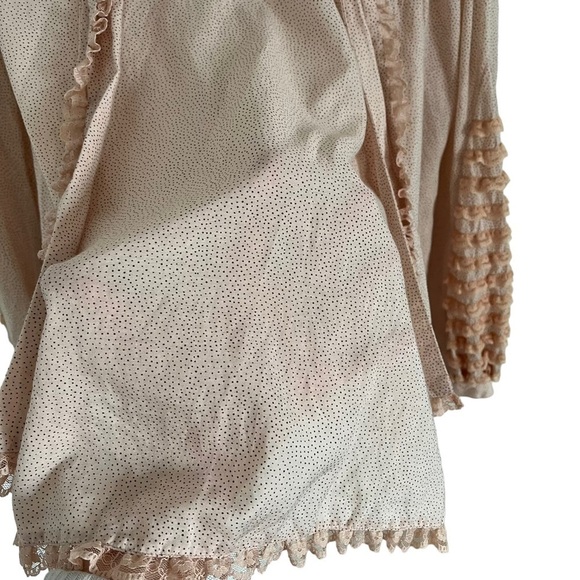 byTIMO Coquette Polka Dot Lace Ruffle Tie Neck Blouse - Picture 11 of 14